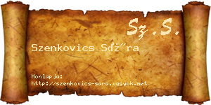 Szenkovics Sára névjegykártya