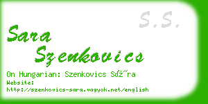 sara szenkovics business card